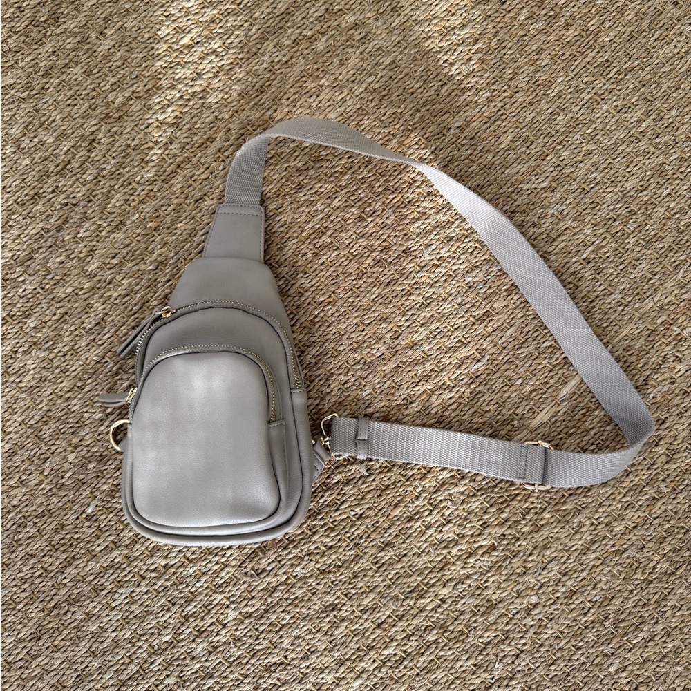 Neutral Crossbody Sling Bag w/ Adjustable Strap - never used